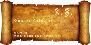 Kuncze Zalán névjegykártya